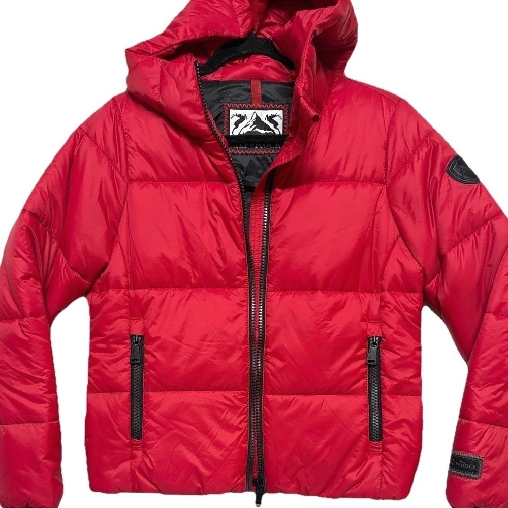 Alp N Rock Denali Bomber Jacket Red Quilted Puffer Coat Hooded Gorpcore Womens S